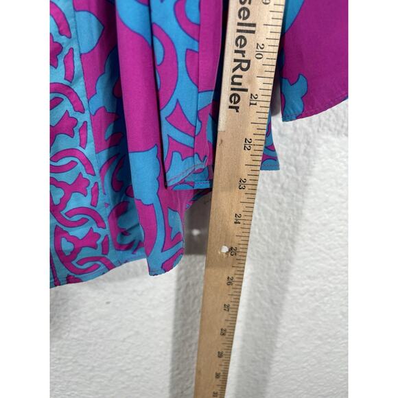 Alice & Trixie Blouse Womens Size M Silk Multicolor Geometric Top - Picture 7 of 11